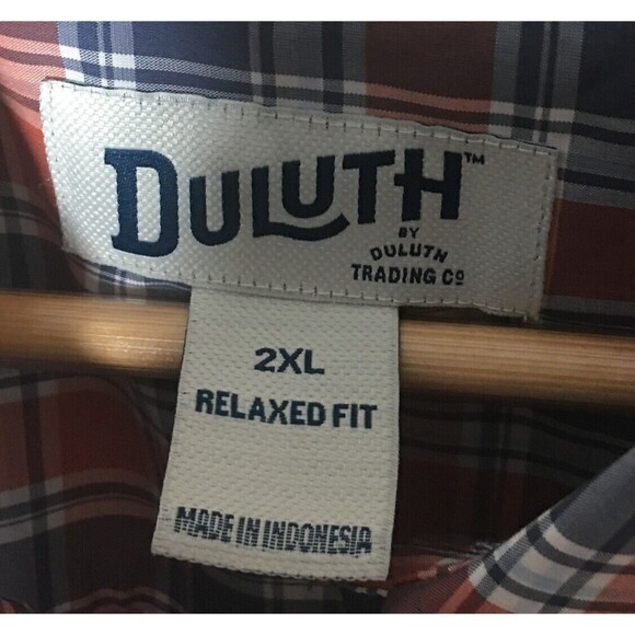 Duluth Shirt Men's Size 2XL Blue Red Plaid Relaxed Fit Button Up - Picture 5 of 6